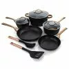 Allsberg 10-Piece Aluminum Nonstick Cookware Set in Black and Bronze by Oster -Cookware Sales Shop black and bronze oster pot pan sets 985112752m 64 1000
