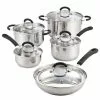 Cook N Co 10-Piece Stainless Steel Cookware Set in Black and Stainless Steel by Cook N Home -Cookware Sales Shop black and stainless steel cook n home pot pan sets 02408 64 1000