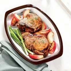 365 Grilling 10.125 in. Stainless Steel Sizzle and Serve Pan in Black and Stainless Steel by Nordic Ware -Cookware Sales Shop black and stainless steel nordic ware grill pans 36512m 1f 1000