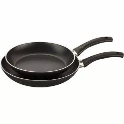 Pisa 2-Piece Aluminum Nonstick Frying Pan Set in black by Ballarini