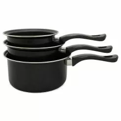 3-Piece Carbon Steel Non-Stick Sauce Pan Set by Brentwood Appliances -Cookware Sales Shop black brentwood appliances sauce pans bsp 161820 c3 1000