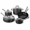 10-Piece Nonstick Aluminum Kitchen Cookware Set with Stay-Cool Handles, Black by Calphalon -Cookware Sales Shop black calphalon pot pan sets sa10h 64 1000