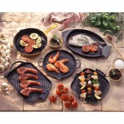 French Enameled 8.75 in. Cast Iron Grill Pan in Black by Chasseur 9 French Enameled 8.75 in. Cast Iron Grill Pan in Black by Chasseur -Cookware Sales Shop black chasseur grill pans ci 32790ci 120 31 1000