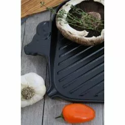 French Enameled 8.75 in. Cast Iron Grill Pan in Black by Chasseur 8 French Enameled 8.75 in. Cast Iron Grill Pan in Black by Chasseur -Cookware Sales Shop black chasseur grill pans ci 32790ci 120 4f 1000