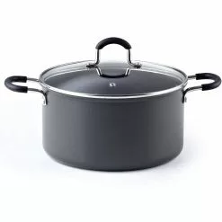 6 qt. Round Hard-Anodized Aluminum Nonstick Casserole Dish in Black with Glass Lid by Cook N Home 7 6 qt. Round Hard-Anodized Aluminum Nonstick Casserole Dish in Black with Glass Lid by Cook N Home -Cookware Sales Shop black cook n home dutch ovens 02634 c3 1000