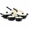 10-Piece Aluminum Nonstick Ceramic Coating Cookware Set in Black by Cook N Home -Cookware Sales Shop black cook n home pot pan sets 02414 64 1000