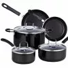 8-Piece Aluminum Nonstick Cookware Set in Black by Cook N Home 2 8-Piece Aluminum Nonstick Cookware Set in Black by Cook N Home -Cookware Sales Shop black cook n home pot pan sets 02497 64 1000