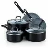 8pc aluminum Cookware Set, grey color with black & white Dots by Cook N Home -Cookware Sales Shop black cook n home pot pan sets 02698 64 1000