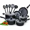 Stay Cool Handle 15-Piece Aluminum Nonstick Cookware Set in Black by Cook N Home 1 Stay Cool Handle 15-Piece Aluminum Nonstick Cookware Set in Black by Cook N Home -Cookware Sales Shop black cook n home pot pan sets nc 00296 64 1000