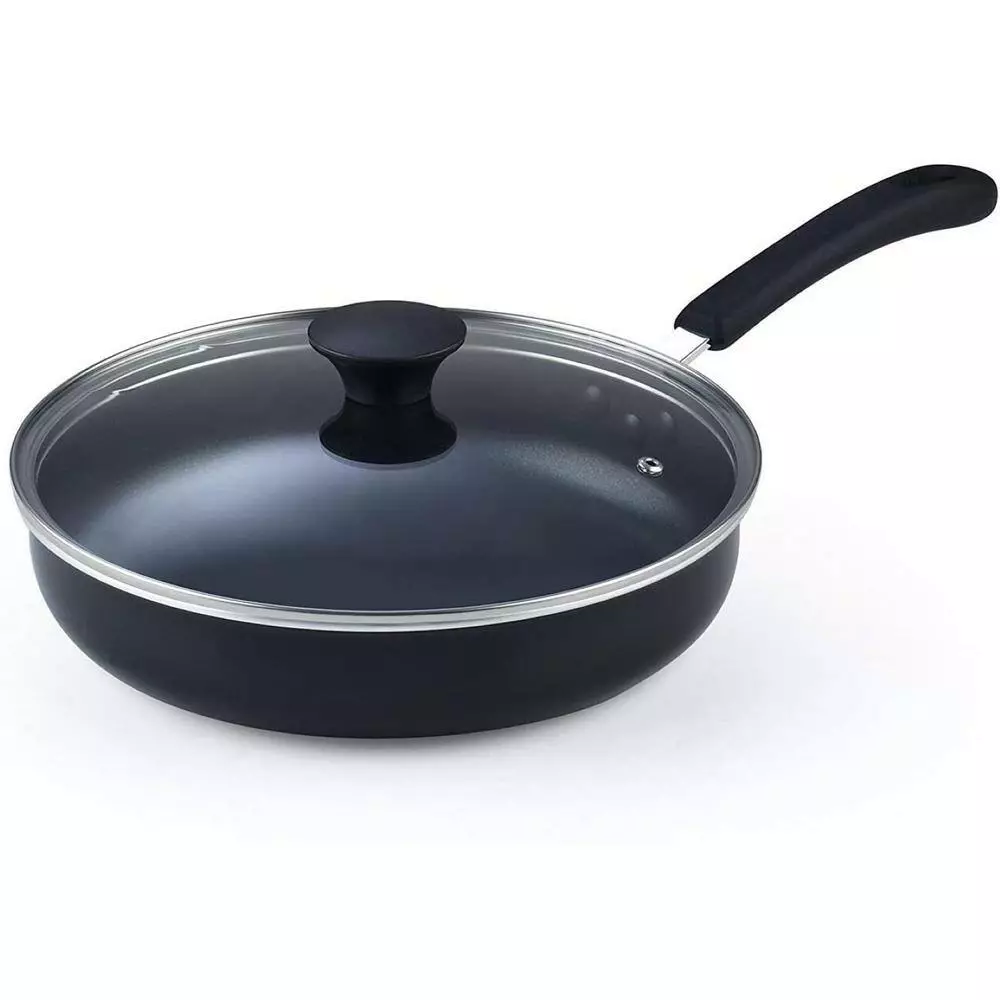 3.5 qt. Nonstick Aluminum Deep Fry Jumbo Cooker with Lid, Black 10.5-Inch Saute Pan by Cook N Home 7 3.5 qt. Nonstick Aluminum Deep Fry Jumbo Cooker with Lid, Black 10.5-Inch Saute Pan by Cook N Home - Image 5