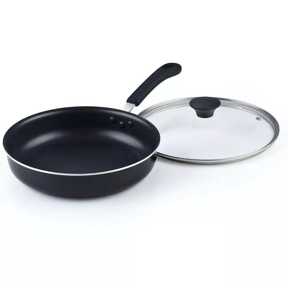 3.5 qt. Nonstick Aluminum Deep Fry Jumbo Cooker with Lid, Black 10.5-Inch Saute Pan by Cook N Home 5 3.5 qt. Nonstick Aluminum Deep Fry Jumbo Cooker with Lid, Black 10.5-Inch Saute Pan by Cook N Home - Image 3