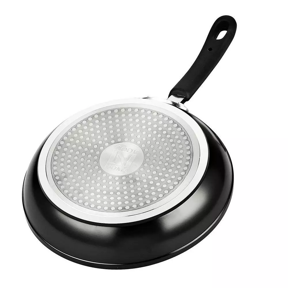 3-Piece Aluminum Nonstick Frying Pan Set in Black by Cook N Home 4 3-Piece Aluminum Nonstick Frying Pan Set in Black by Cook N Home - Image 2