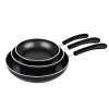 3-Piece Aluminum Nonstick Frying Pan Set in Black by Cook N Home