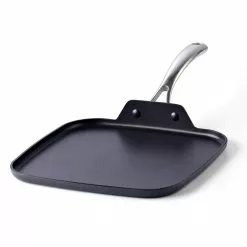 11 in. Hard-Anodized Aluminum Nonstick Griddle in Black by Cooks Standard