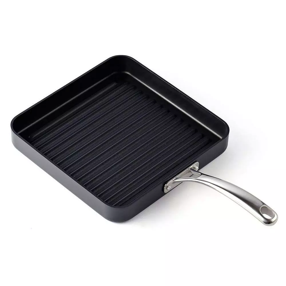 11 in. Hard-Anodized Aluminum Nonstick Grill Pan in Black by Cooks Standard 6 11 in. Hard-Anodized Aluminum Nonstick Grill Pan in Black by Cooks Standard - Image 4