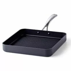 11 in. Hard-Anodized Aluminum Nonstick Grill Pan in Black by Cooks Standard