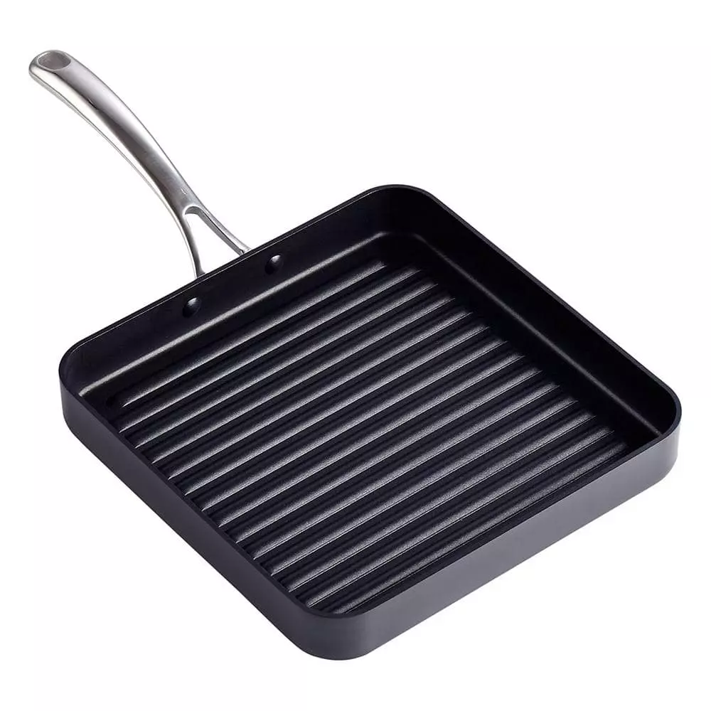 11 in. Hard-Anodized Aluminum Nonstick Grill Pan in Black by Cooks Standard 5 11 in. Hard-Anodized Aluminum Nonstick Grill Pan in Black by Cooks Standard - Image 3