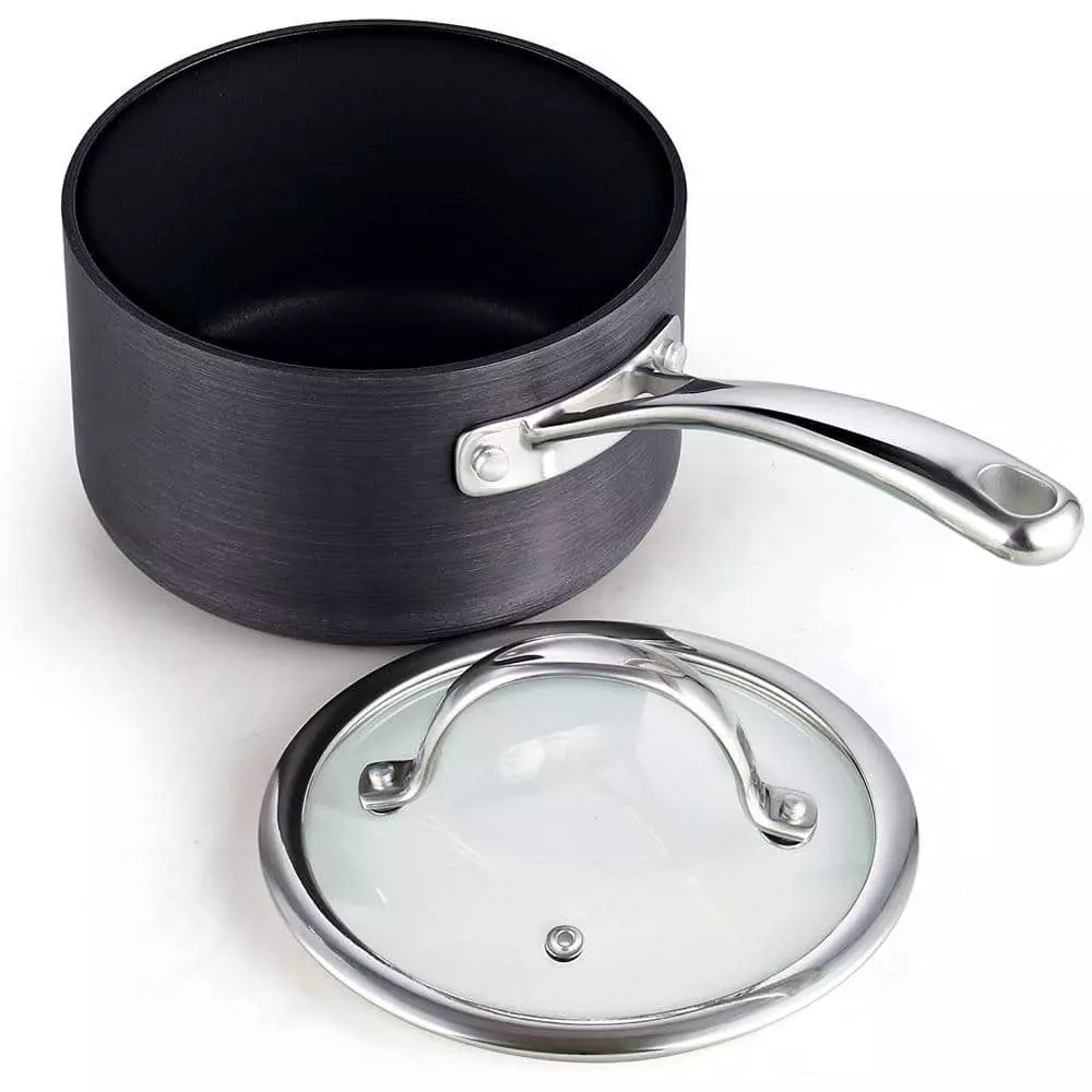 8- Piece Hard-Anodized Aluminum Nonstick Cookware Set in Black by Cooks Standard 6 8- Piece Hard-Anodized Aluminum Nonstick Cookware Set in Black by Cooks Standard - Image 4