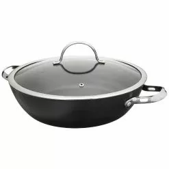 5 qt. Hard-Anodized Aluminum Nonstick Saute Pan in Black with Glass Lid by Cooks Standard 14 5 qt. Hard-Anodized Aluminum Nonstick Saute Pan in Black with Glass Lid by Cooks Standard -Cookware Sales Shop black cooks standard saute pans 02486 44 1000