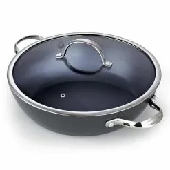5 qt. Hard-Anodized Aluminum Nonstick Saute Pan in Black with Glass Lid by Cooks Standard
