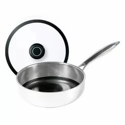 4.5 qt. Hybrid Quick Release Saute Pan with Glass Lid by Black Cube