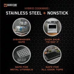 4.5 qt. Hybrid Quick Release Saute Pan with Glass Lid by Black Cube -Cookware Sales Shop black cube saute pans bc728 76 1000