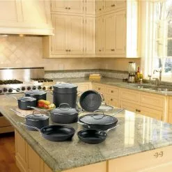 Chef's Classic 17-Piece Hard-Anodized Aluminum Nonstick Cookware Set in Black by Cuisinart -Cookware Sales Shop black cuisinart pot pan sets 66 17n 31 1000