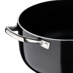 7.3 qt. Round Aluminum Dutch Oven in Black with Lid by BERGNER -Cookware Sales Shop black dutch ovens bgus12028blk 4f 1000