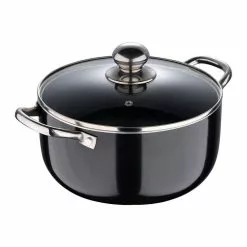7.3 qt. Round Aluminum Dutch Oven in Black with Lid by BERGNER