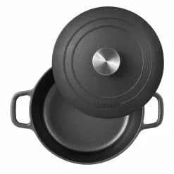 BBQ 3 qt. Round Cast Iron Covered Dutch Oven by MasterPRO 11 BBQ 3 qt. Round Cast Iron Covered Dutch Oven by MasterPRO -Cookware Sales Shop black dutch ovens mpus16308blk 4f 1000
