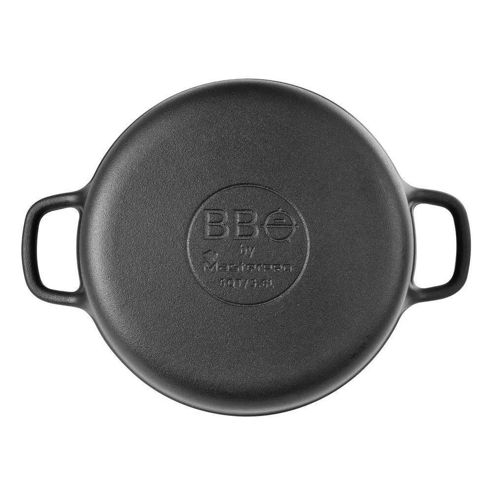 BBQ 6 qt. Round Cast Iron Covered Dutch Oven by MasterPRO 6 BBQ 6 qt. Round Cast Iron Covered Dutch Oven by MasterPRO - Image 4