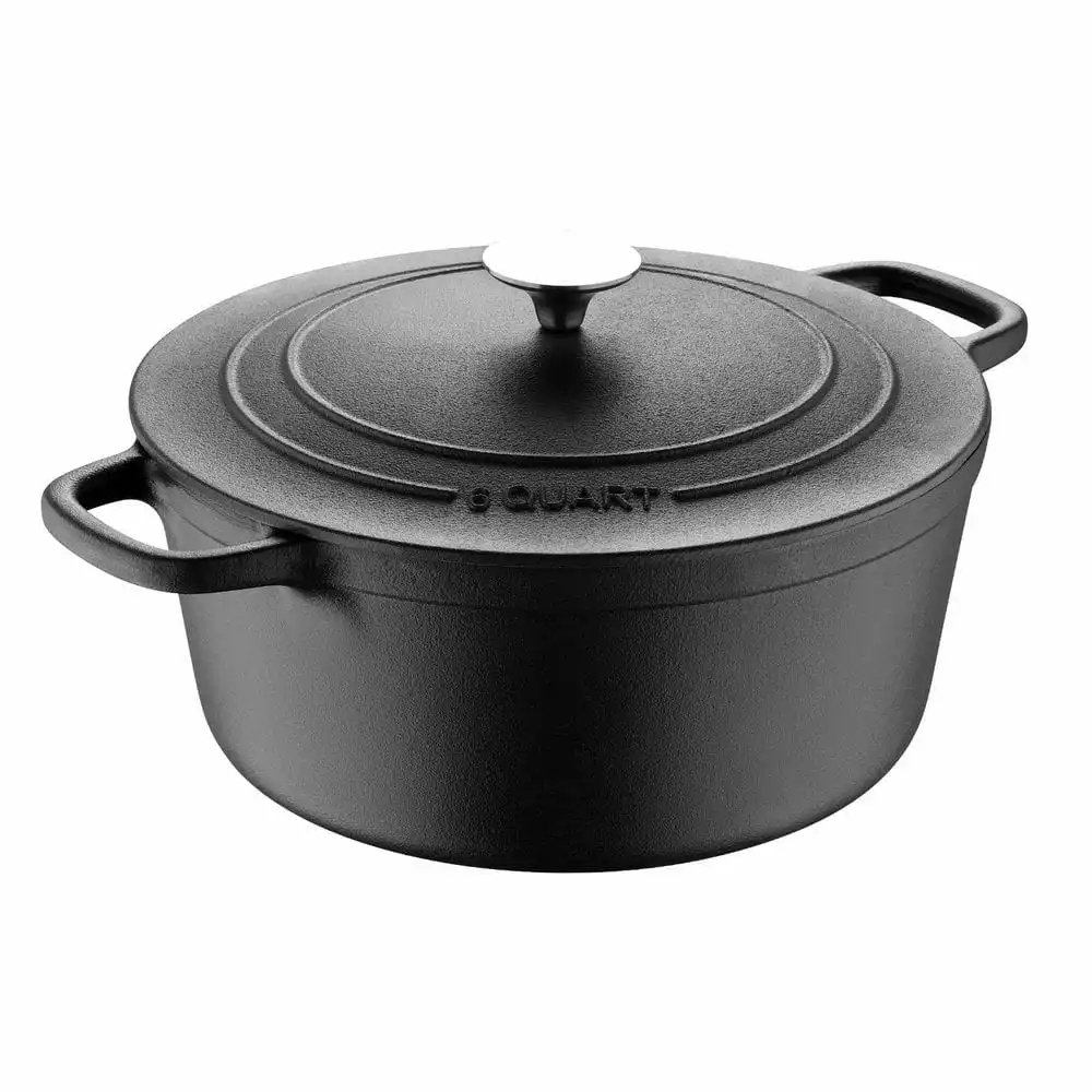 BBQ 6 qt. Round Cast Iron Covered Dutch Oven by MasterPRO 3 BBQ 6 qt. Round Cast Iron Covered Dutch Oven by MasterPRO