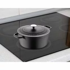 BBQ 6 qt. Round Cast Iron Covered Dutch Oven by MasterPRO 15 BBQ 6 qt. Round Cast Iron Covered Dutch Oven by MasterPRO -Cookware Sales Shop black dutch ovens mpus16309blk 76 1000