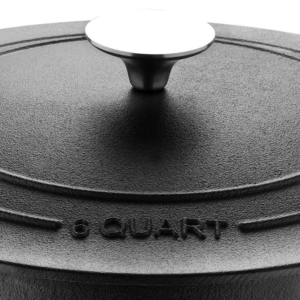 BBQ 6 qt. Round Cast Iron Covered Dutch Oven by MasterPRO 8 BBQ 6 qt. Round Cast Iron Covered Dutch Oven by MasterPRO - Image 6