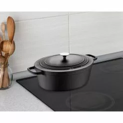 BBQ 7 qt. Oval Cast Iron Covered Dutch Oven by MasterPRO 15 BBQ 7 qt. Oval Cast Iron Covered Dutch Oven by MasterPRO -Cookware Sales Shop black dutch ovens mpus16310blk 76 1000