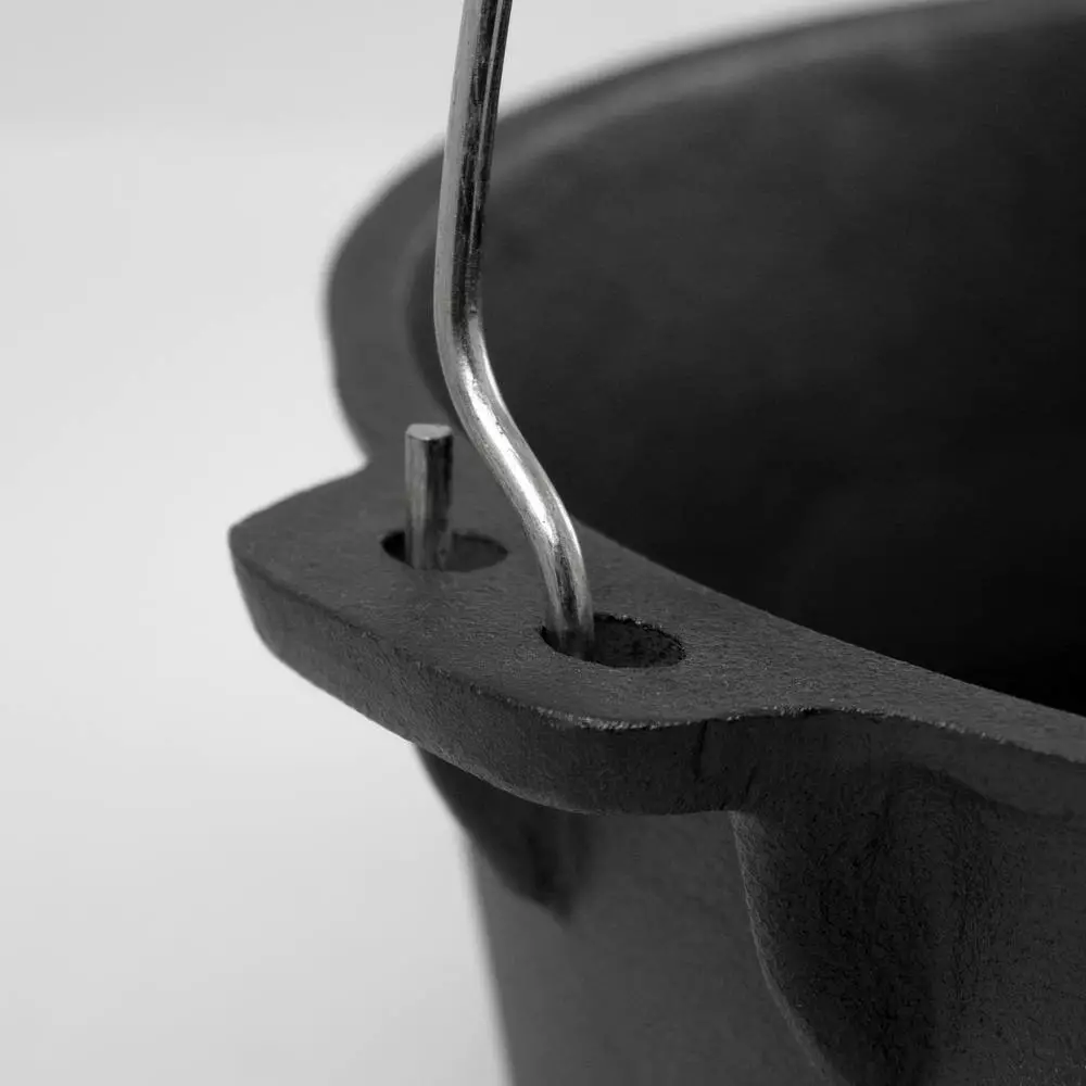 6 qt. Round Cast Iron Dutch Oven in Black with Lid by ExcelSteel 5 6 qt. Round Cast Iron Dutch Oven in Black with Lid by ExcelSteel - Image 3