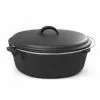 6 qt. Round Cast Iron Dutch Oven in Black with Lid by ExcelSteel -Cookware Sales Shop black excelsteel dutch ovens 517 64 1000