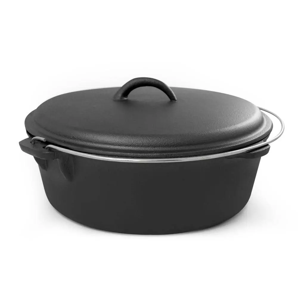 6 qt. Round Cast Iron Dutch Oven in Black with Lid by ExcelSteel 3 6 qt. Round Cast Iron Dutch Oven in Black with Lid by ExcelSteel