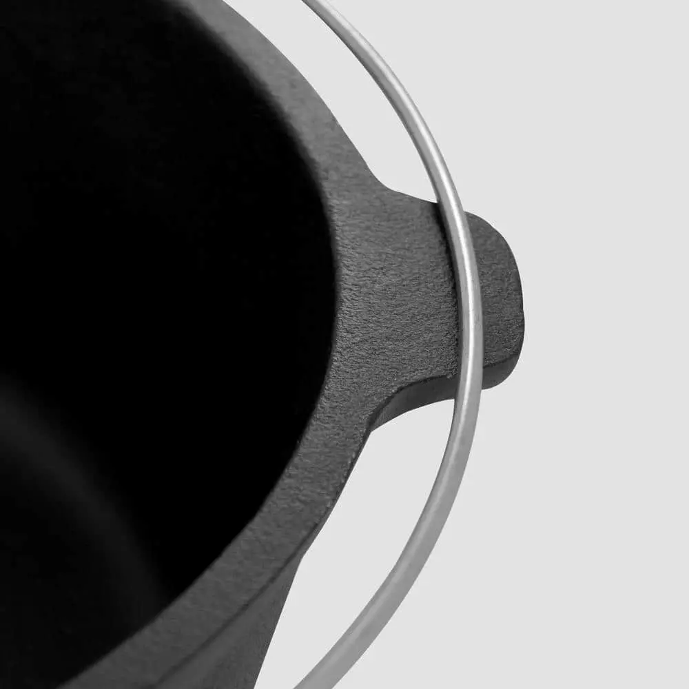 6 qt. Round Cast Iron Dutch Oven in Black with Lid by ExcelSteel 4 6 qt. Round Cast Iron Dutch Oven in Black with Lid by ExcelSteel - Image 2