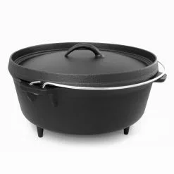 6 qt. Round Cast Iron Dutch Oven in Black with Lid by ExcelSteel