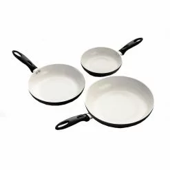 Professional 8 in. Aluminum Ceramic Nonstick Frying Pan in Black by ExcelSteel