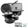 Cookstart 15-Piece Aluminum Nonstick Cookware Set in Black by Farberware 1 Cookstart 15-Piece Aluminum Nonstick Cookware Set in Black by Farberware -Cookware Sales Shop black farberware pot pan sets 22309 64 1000
