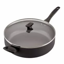 Dishwasher Safe 12 in. Aluminum Nonstick Skillet in Black with Glass Lid by Farberware 13 Dishwasher Safe 12 in. Aluminum Nonstick Skillet in Black with Glass Lid by Farberware -Cookware Sales Shop black farberware skillets 21981 4f 1000