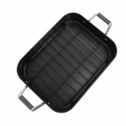 Greyfield 2-Piece Nonstick Steel Roasting Rack Set with Riveted Handles by GIBSON HOME -Cookware Sales Shop black gibson home roasting pans 985113919m a0 1000