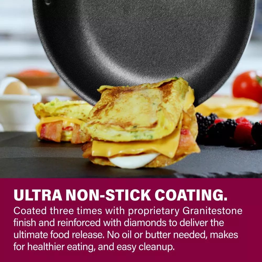 17-Piece Aluminum Ultra-Durable Nonstick Diamond Infused Knives and Cookware Set with Cutting Board by Granite Stone Diamond 7 17-Piece Aluminum Ultra-Durable Nonstick Diamond Infused Knives and Cookware Set with Cutting Board by Granite Stone Diamond - Image 5