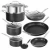 12-Piece Aluminum Ultra Durable Diamond Infused Nonstick Cookware Set with Glass Lids by GRANITESTONE 2 12-Piece Aluminum Ultra Durable Diamond Infused Nonstick Cookware Set with Glass Lids by GRANITESTONE -Cookware Sales Shop black granitestone pot pan sets 9581 64 1000