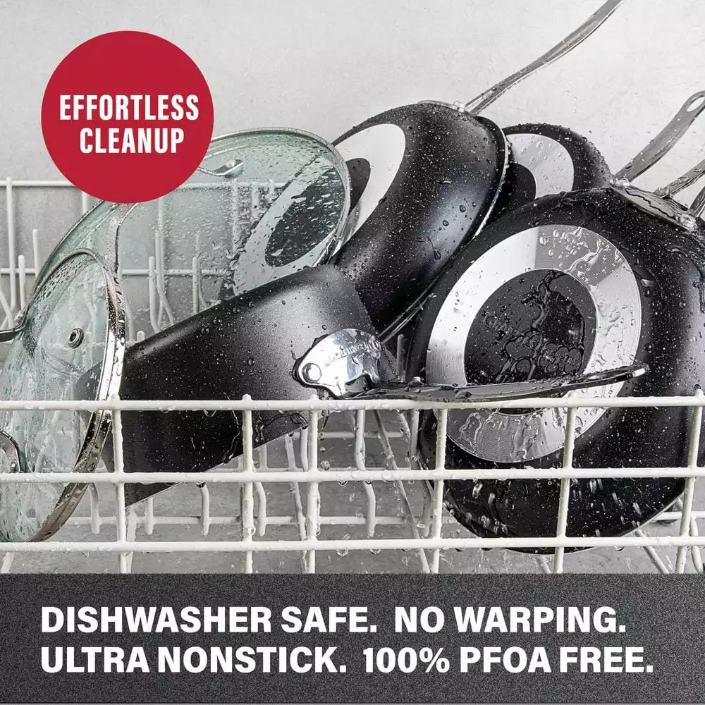 12-Piece Aluminum Ultra Durable Diamond Infused Nonstick Cookware Set with Glass Lids by GRANITESTONE 4 12-Piece Aluminum Ultra Durable Diamond Infused Nonstick Cookware Set with Glass Lids by GRANITESTONE - Image 2