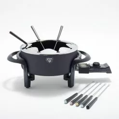 3 qt. Black Ceramic Non-Stick Multi-Use Fondue Pot Set with 8-Fondue Forks by GreenLife
