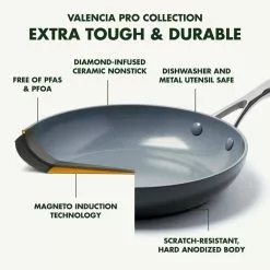 Valencia Pro Hard Anodized Healthy Ceramic Nonstick 15 Piece Cookware Pots and Pans Set by GreenPan -Cookware Sales Shop black greenpan pot pan sets cc000675 001 4f 1000