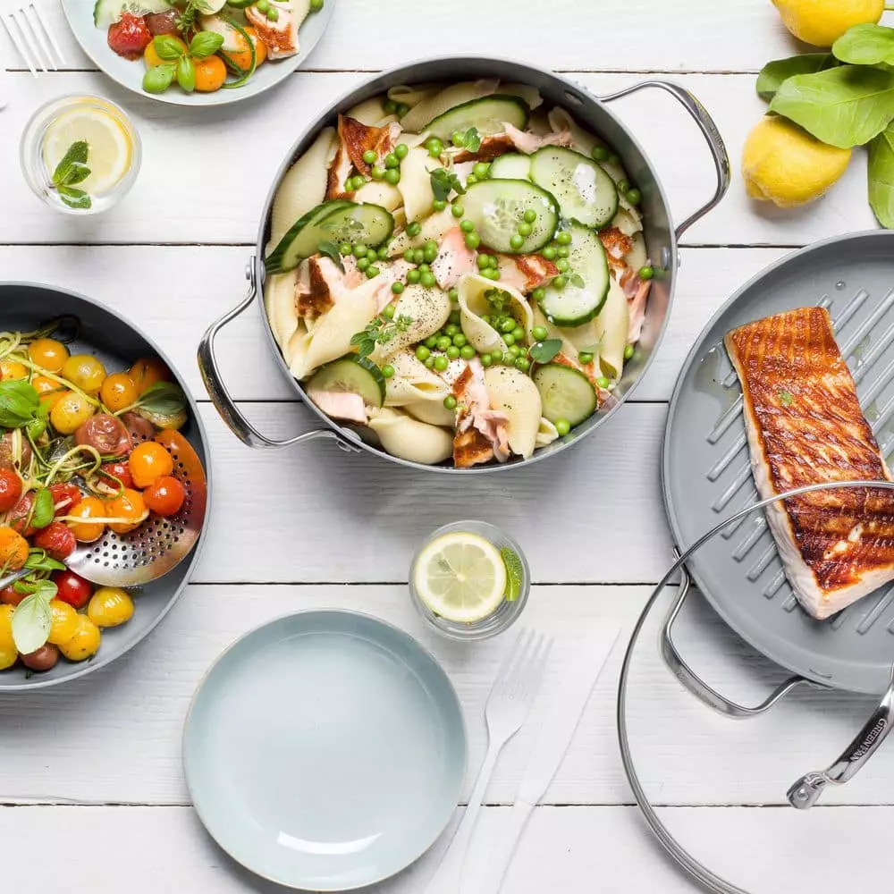 Valencia Pro Hard Anodized Healthy Ceramic Nonstick 16 Piece Cookware Pots and Pans Set by GreenPan 4 Valencia Pro Hard Anodized Healthy Ceramic Nonstick 16 Piece Cookware Pots and Pans Set by GreenPan - Image 2